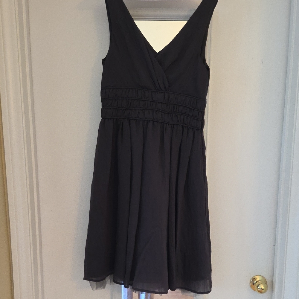 Basque Elegant Black V-Neck Mini Dress